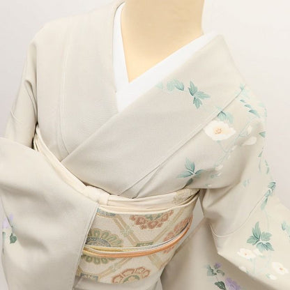百華Y5729 新品 仕付け糸付 京加賀友禅 松彩落款 椿 着物 正絹 手縫い仕立て 訪問着