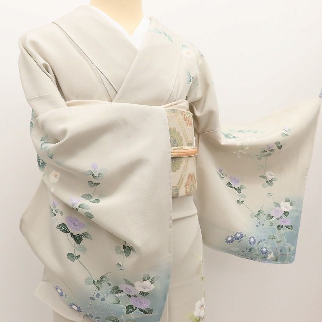 百華Y5729 新品 仕付け糸付 京加賀友禅 松彩落款 椿 着物 正絹 手縫い仕立て 訪問着