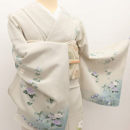 百華Y5729 新品 仕付け糸付 京加賀友禅 松彩落款 椿 着物 正絹 手縫い仕立て 訪問着