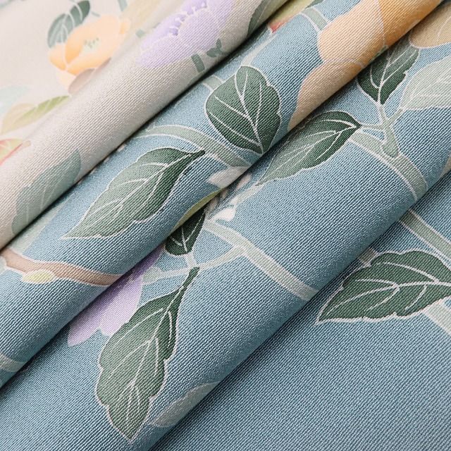 百華Y5729 新品 仕付け糸付 京加賀友禅 松彩落款 椿 着物 正絹 手縫い仕立て 訪問着