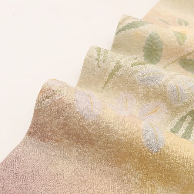 百華Y5734 青柳謹製 紋麗舎 落款 菊と椿を連れて...私から始まる春♪ トールサイズ 着物 正絹 手縫い仕立て 訪問着　