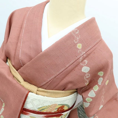 百華Y5739 新品 仕付け糸付 作家物落款 絞り 着物 正絹 紬訪問着