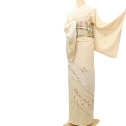 百華Y5747 新品 仕付け糸付 金駒刺繍 着物 正絹 手縫い仕立て 訪問着　