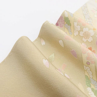 百華Y5747 新品 仕付け糸付 金駒刺繍 着物 正絹 手縫い仕立て 訪問着　