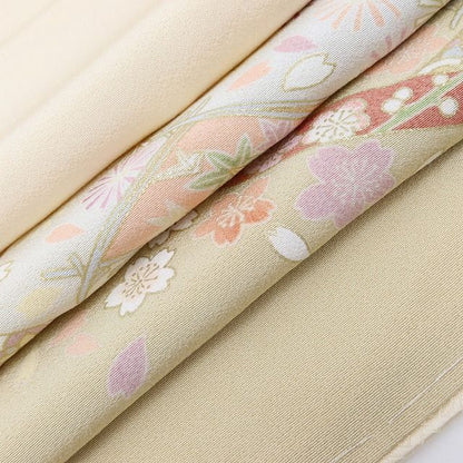 百華Y5747 新品 仕付け糸付 金駒刺繍 着物 正絹 手縫い仕立て 訪問着　