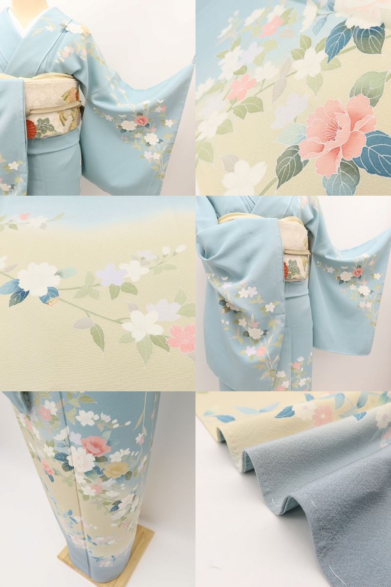 百華Y5748 新品 手描き友禅 仕付け糸付 着物 正絹 手縫い仕立て 訪問着