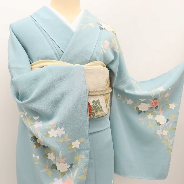 百華Y5748 新品 手描き友禅 仕付け糸付 着物 正絹 手縫い仕立て 訪問着