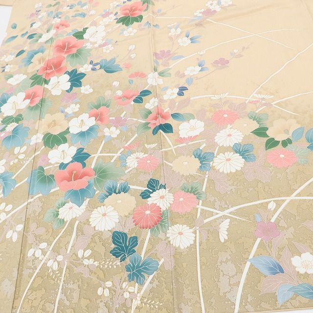 百華Y5749 美品 手描き友禅 着物 正絹 手縫い仕立て 訪問着