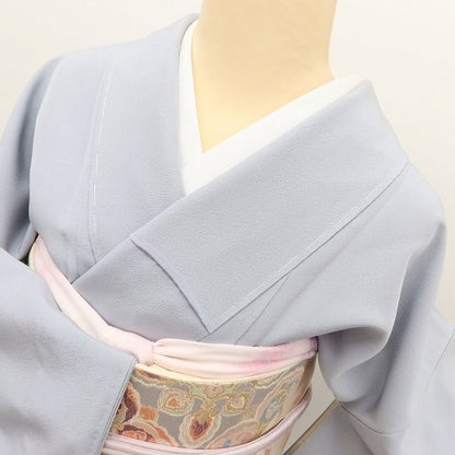 百華Y5751 新品 仕付け糸付 Ｓサイズ 一つ紋 着物 正絹 手縫い仕立て 色無地