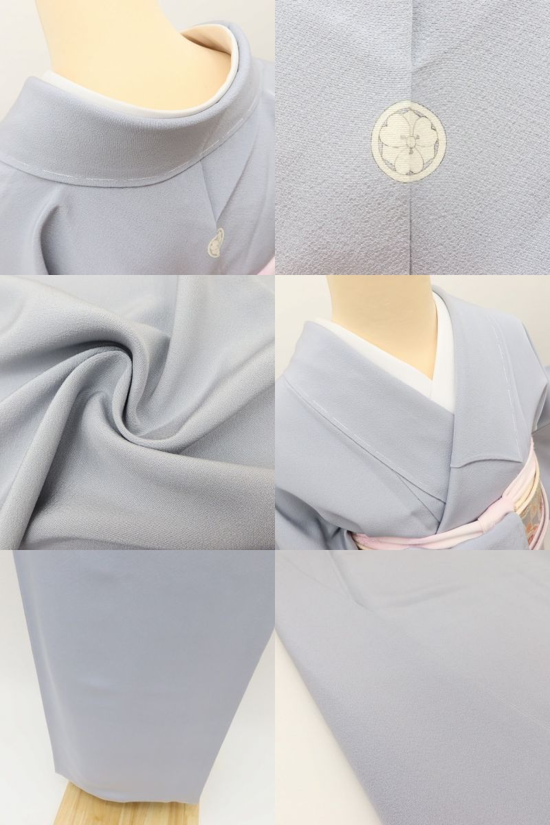 百華Y5751 新品 仕付け糸付 Ｓサイズ 一つ紋 着物 正絹 手縫い仕立て 色無地