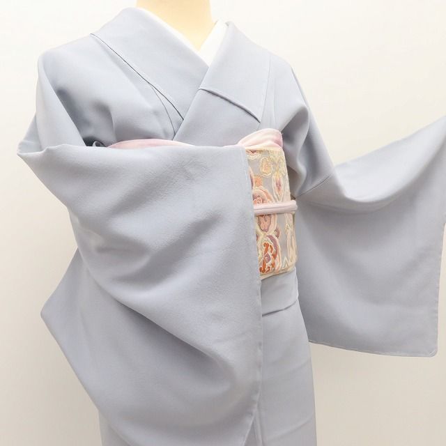 百華Y5751 新品 仕付け糸付 Ｓサイズ 一つ紋 着物 正絹 手縫い仕立て 色無地