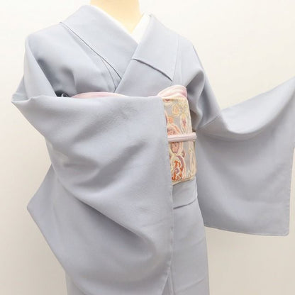 百華Y5751 新品 仕付け糸付 Ｓサイズ 一つ紋 着物 正絹 手縫い仕立て 色無地