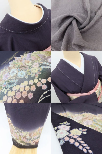百華Y5757 新品 仕付け糸付 翠山工房落款 桐屋の辻ヶ花 トールサイズ 辻が花 着物 正絹 手縫い仕立て 訪問着
