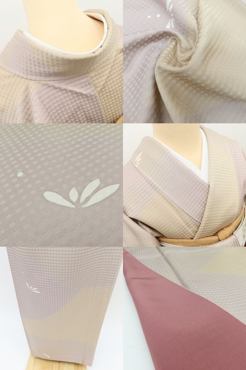 百華Y5758 新品 暈し 仕付け糸付 着物 正絹 手縫い仕立て 小紋