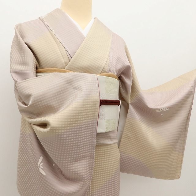 百華Y5758 新品 暈し 仕付け糸付 着物 正絹 手縫い仕立て 小紋