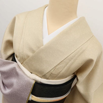 百華Y5760 美品 一つ紋 友禅作家 千地泰弘落款 着物 正絹 手縫い仕立て 訪問着