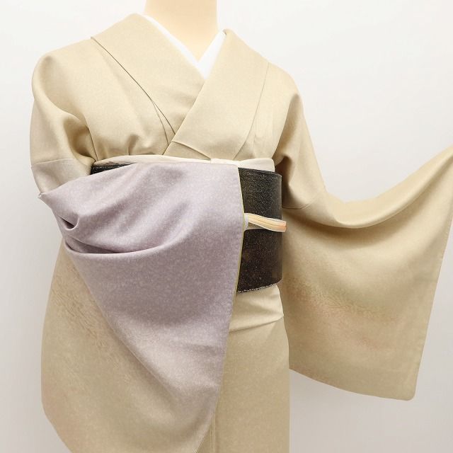 百華Y5760 美品 一つ紋 友禅作家 千地泰弘落款 着物 正絹 手縫い仕立て 訪問着