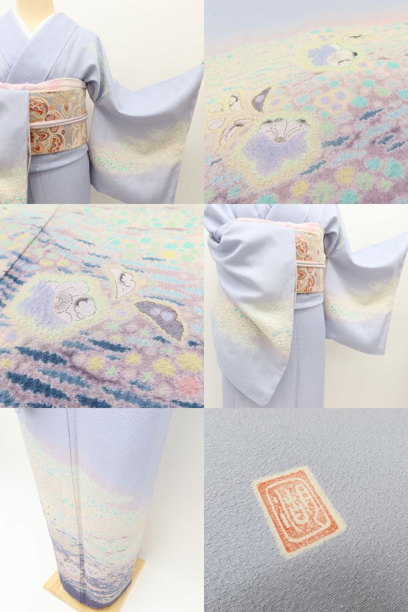 百華Y5761 新品 仕付け糸付 滝泰謹製 辻が花 着物 正絹 手縫い仕立て 訪問着