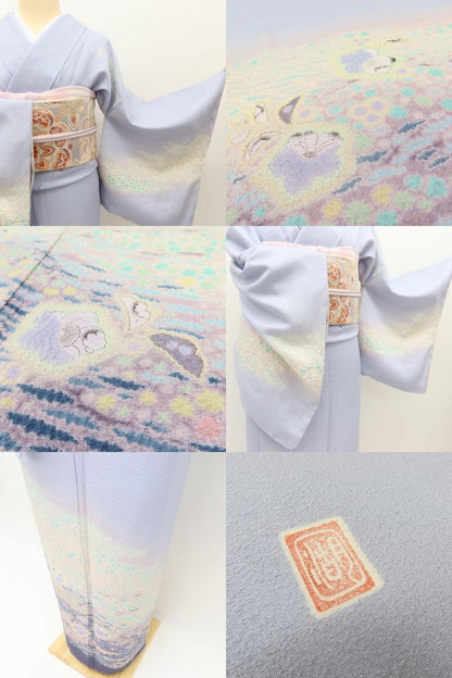 百華Y5761 新品 仕付け糸付 滝泰謹製 辻が花 着物 正絹 手縫い仕立て 訪問着