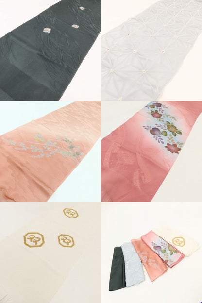 百華Y5766 ５枚セット 着物 正絹 和装小物 帯揚げ