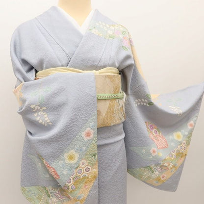 百華Y5771 美品未着用 仕付け糸付 着物 正絹 手縫い仕立て 訪問着