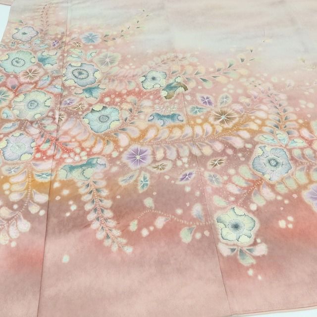 百華Y5776 美品 辻が花 翠山工房 桐屋の辻ヶ花 着物 正絹 手縫い仕立て 訪問着　