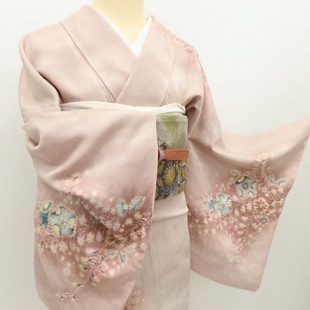 百華Y5776 美品 辻が花 翠山工房 桐屋の辻ヶ花 着物 正絹 手縫い仕立て 訪問着　