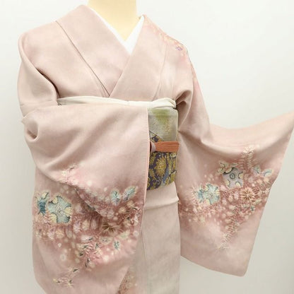 百華Y5776 美品 辻が花 翠山工房 桐屋の辻ヶ花 着物 正絹 手縫い仕立て 訪問着　