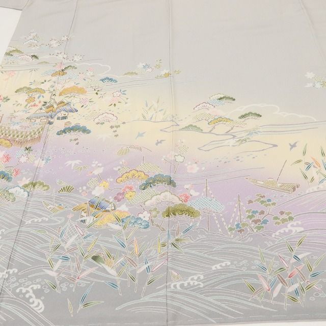 百華Y5777 新品 茶屋辻 松竹梅 桜 紅葉 仕付け糸付 着物 正絹 手縫い仕立て 訪問着