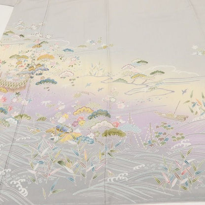 百華Y5777 新品 茶屋辻 松竹梅 桜 紅葉 仕付け糸付 着物 正絹 手縫い仕立て 訪問着