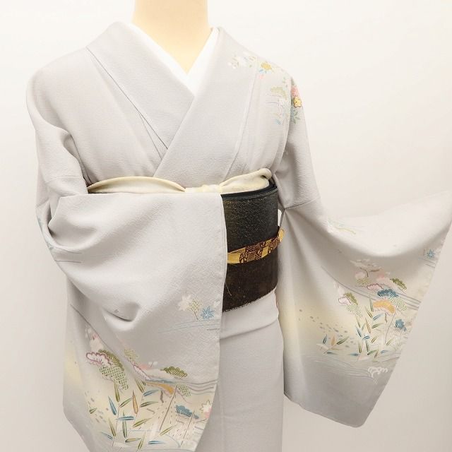 百華Y5777 新品 茶屋辻 松竹梅 桜 紅葉 仕付け糸付 着物 正絹 手縫い仕立て 訪問着