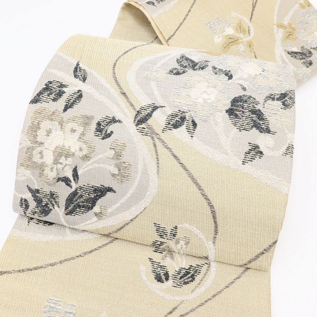 百華Y5781 美品 更紗裂取文様 着物 正絹 袋帯