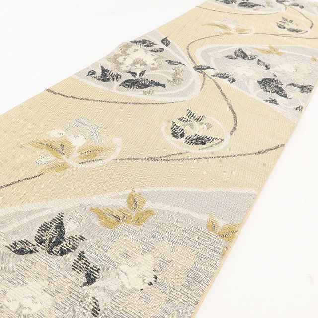 百華Y5781 美品 更紗裂取文様 着物 正絹 袋帯