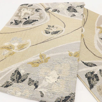 百華Y5781 美品 更紗裂取文様 着物 正絹 袋帯
