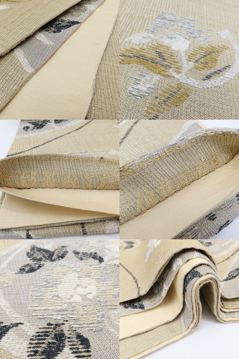 百華Y5781 美品 更紗裂取文様 着物 正絹 袋帯