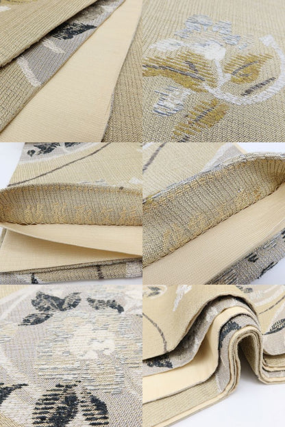 百華Y5781 美品 更紗裂取文様 着物 正絹 袋帯