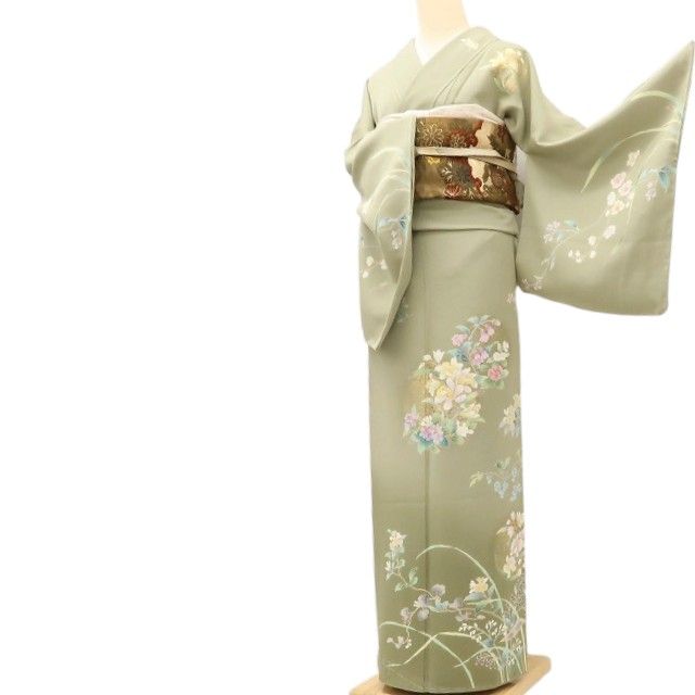 百華Y5782 美品未着用 仕付け糸付 手描き友禅 着物 正絹 手縫い仕立て 訪問着