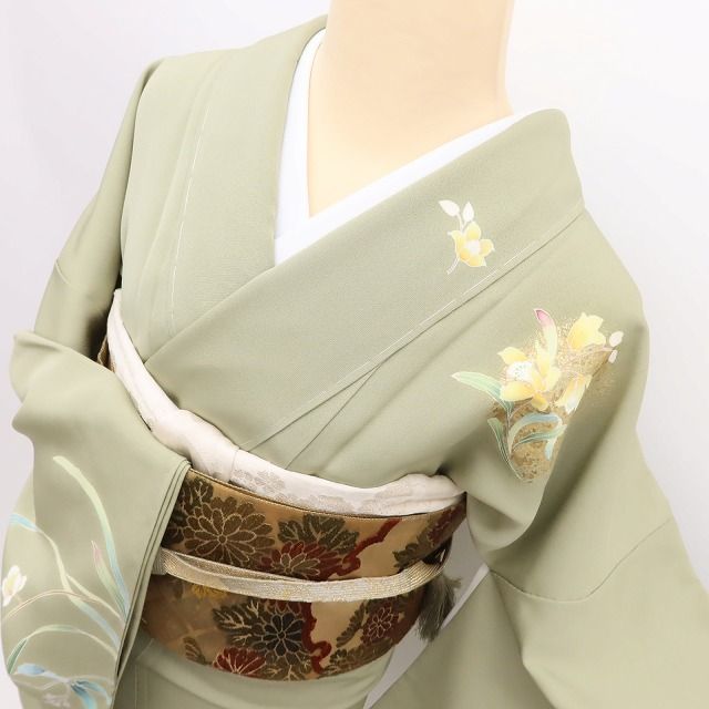 百華Y5782 美品未着用 仕付け糸付 手描き友禅 着物 正絹 手縫い仕立て 訪問着