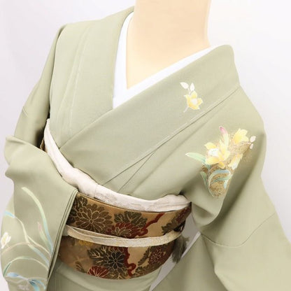 百華Y5782 美品未着用 仕付け糸付 手描き友禅 着物 正絹 手縫い仕立て 訪問着