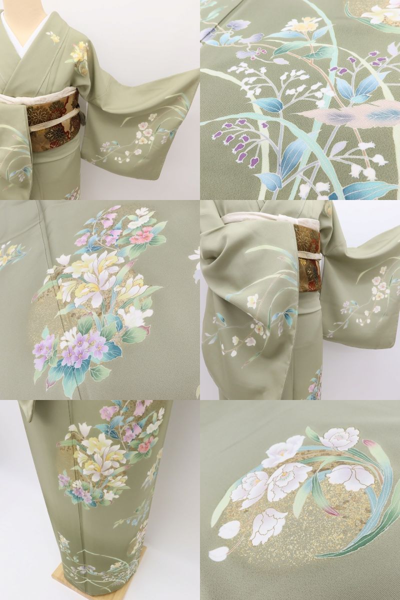 百華Y5782 美品未着用 仕付け糸付 手描き友禅 着物 正絹 手縫い仕立て 訪問着