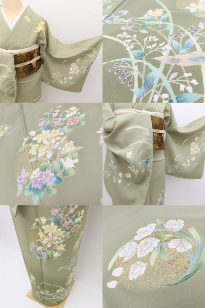 百華Y5782 美品未着用 仕付け糸付 手描き友禅 着物 正絹 手縫い仕立て 訪問着
