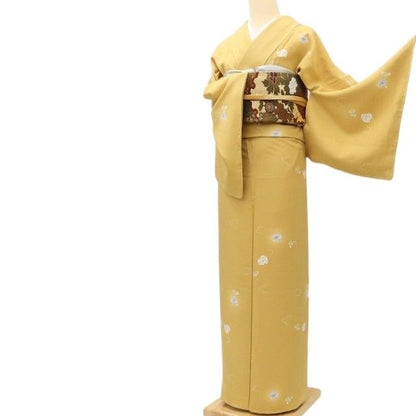 百華Y5785 新品 仕付け糸付 辻が花 一つ紋 着物 正絹 手縫い仕立て 小紋