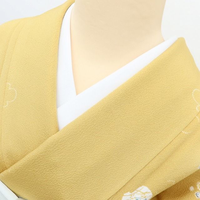 百華Y5785 新品 仕付け糸付 辻が花 一つ紋 着物 正絹 手縫い仕立て 小紋