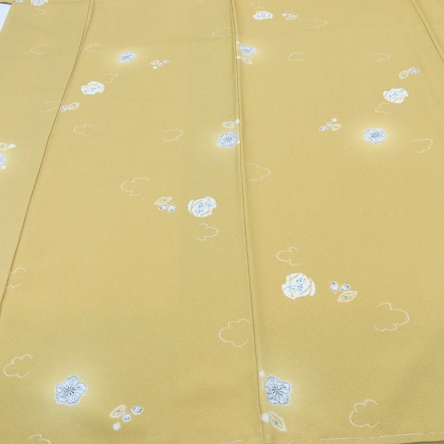 百華Y5785 新品 仕付け糸付 辻が花 一つ紋 着物 正絹 手縫い仕立て 小紋