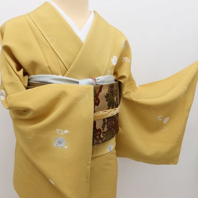 百華Y5785 新品 仕付け糸付 辻が花 一つ紋 着物 正絹 手縫い仕立て 小紋