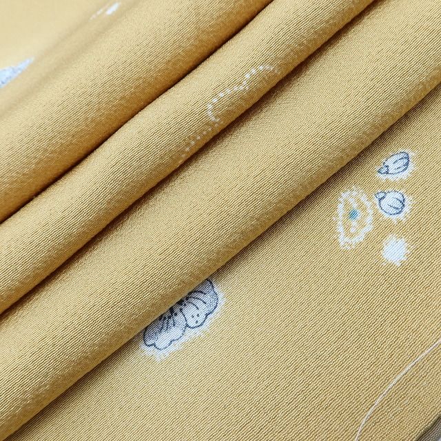 百華Y5785 新品 仕付け糸付 辻が花 一つ紋 着物 正絹 手縫い仕立て 小紋