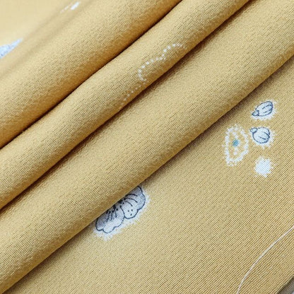 百華Y5785 新品 仕付け糸付 辻が花 一つ紋 着物 正絹 手縫い仕立て 小紋