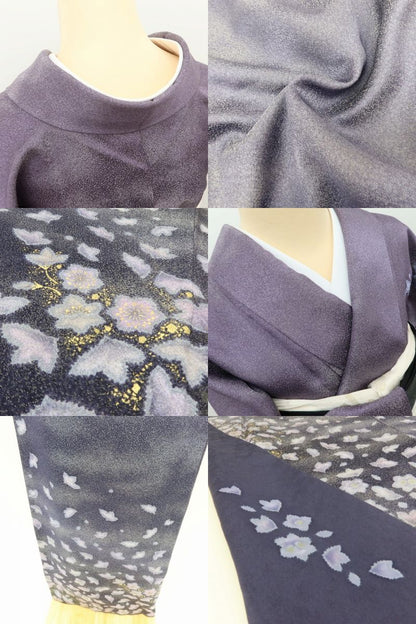 百華Y5786 美品 翠山工房 桐屋の辻ヶ花 徳永憲峯 落款 桔梗 着物 正絹 手縫い仕立て 訪問着