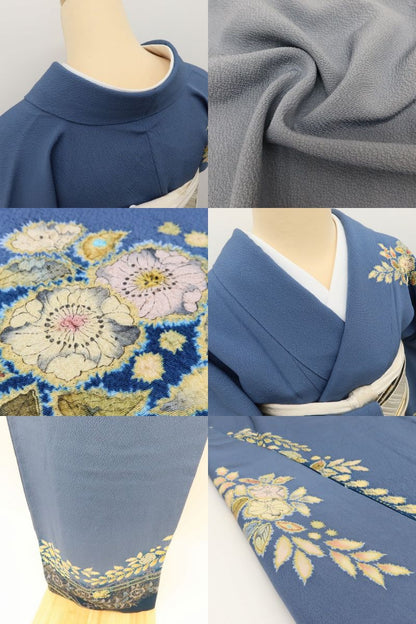 百華Y5787 美品 翠山工房 桐屋の辻ヶ花 徳永憲峯 落款 辻が花 着物 正絹 手縫い仕立て 訪問着
