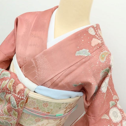 百華Y5788 新品 仕付け糸付 吉野一廉落款 辻が花 トールサイズ 着物 正絹 手縫い仕立て 訪問着